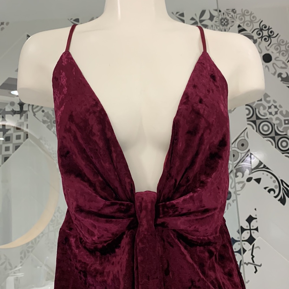 NWOT🌸Super Cute Crashed Velvet Spaghetti Straps Mini Dress - Picture 6 of 15